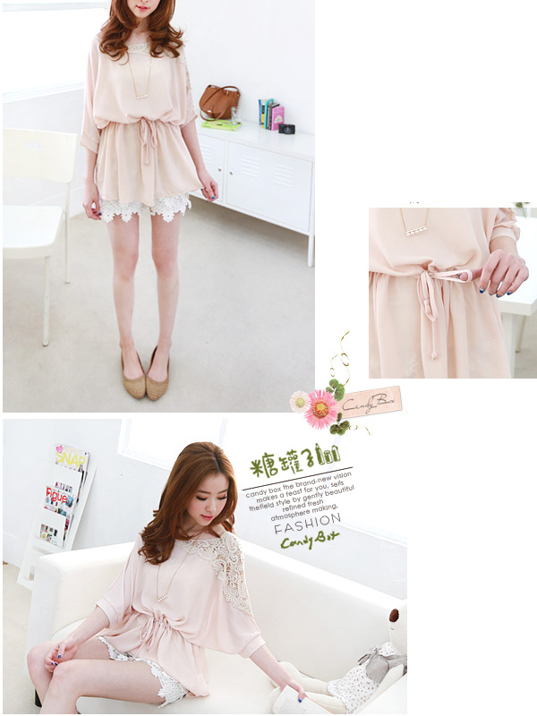 WT6072 Lovely Chiffon Top Pink